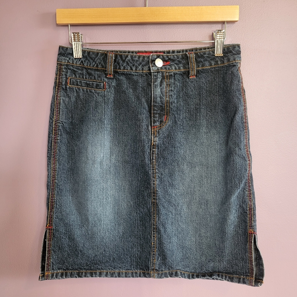 Britches Great Outdoors Y2K 2000s Dark Wash Denim Streetwear Mini Skirt